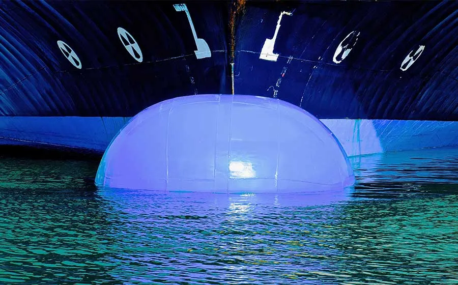 Marine vessel operating at sea